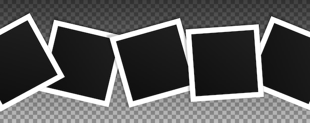 Set aus quadratischen Vektorfotorahmen Collage aus realistischen Rahmen isoliert auf transparentem Hintergrund Vorlagendesign