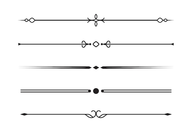 Set aus Underline-Element Textteiler