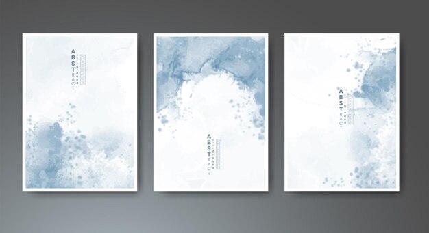 Set aus weichem, hellem Aquarell-Hintergrunddesign für Ihr Cover-Datum-Postkarten-Banner-Logo