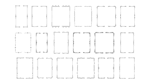 Set Black Simple Line Collection verschiedene Doodle Klammern Klammern Klammern Elemente Vektor