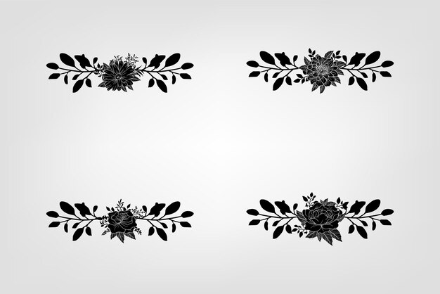 Set botanische Blüte Blumenelemente Dekorativ für Einladungskarte