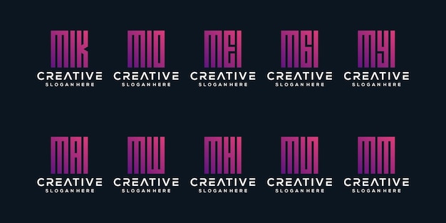 Set buchstaben m logo design