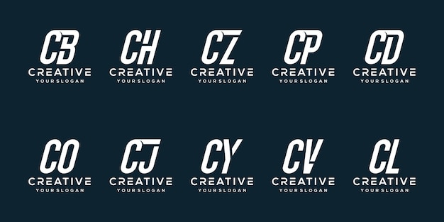 Set bundle buchstabe c logo-design