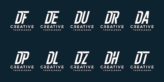 Vektor set bundle buchstabe d logo-design