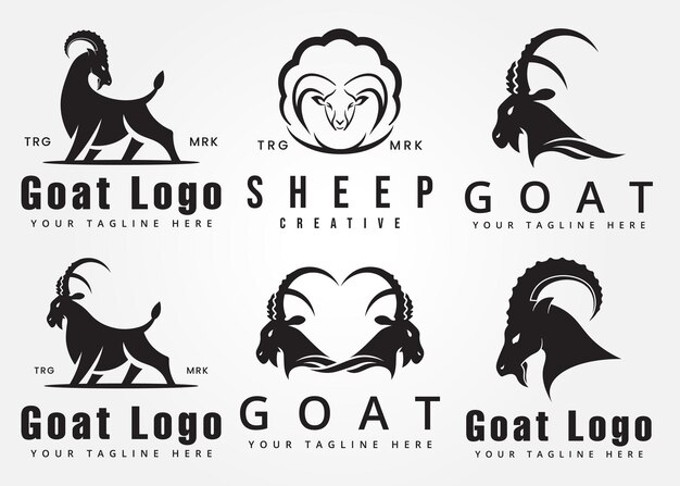 Vektor set bundle mountain goat logo vektor-illustrationsdesign