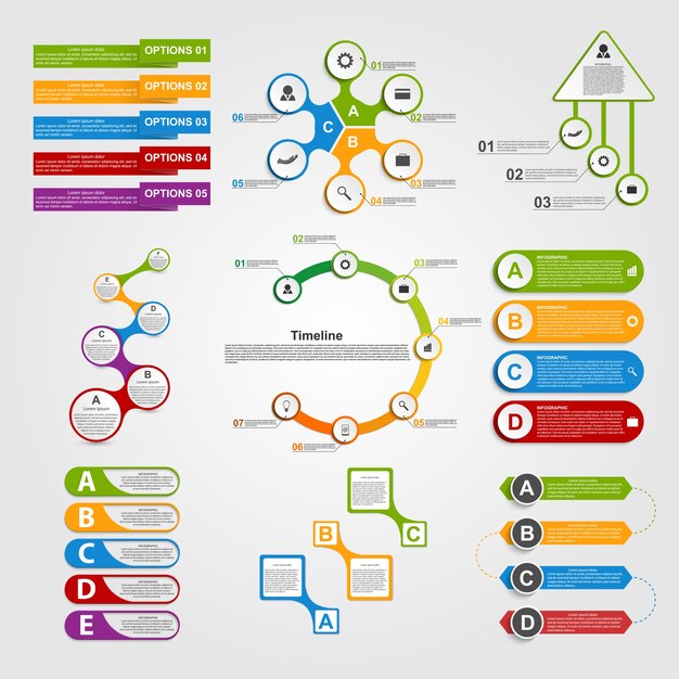 Vektor set bunte infografiken elemente.