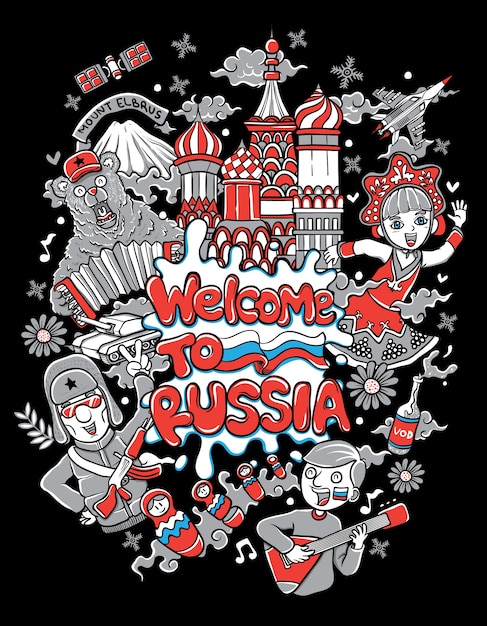 Set clipart russland artikel illustration