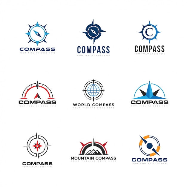 Set compas logo und symbol vektor-illustration