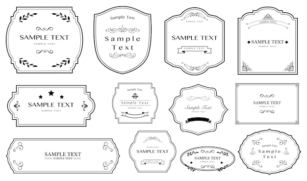 Set dekorativer Vintage-Rahmen Vektorkalligrafische Designelemente