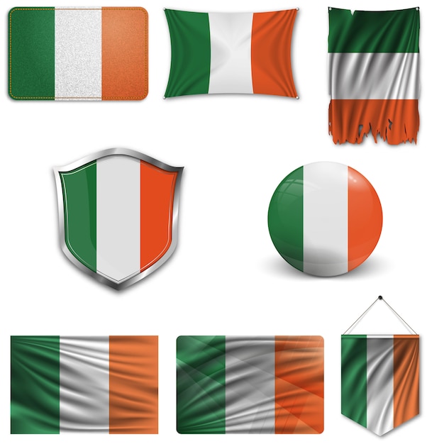 Set der nationalen Flagge von Irland