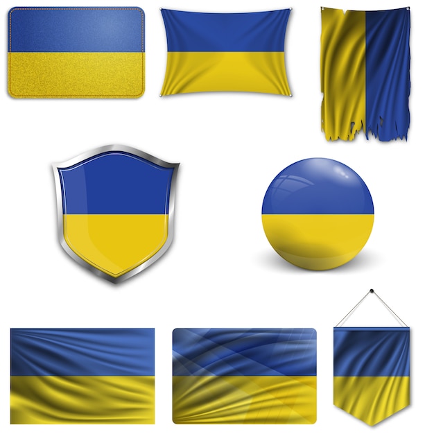 Set der nationalflagge der ukraine