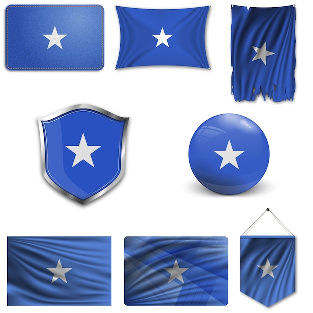 Vektor set der nationalflagge von somalia