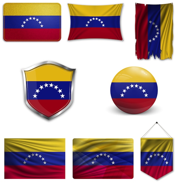 Set der nationalflagge von venezuela