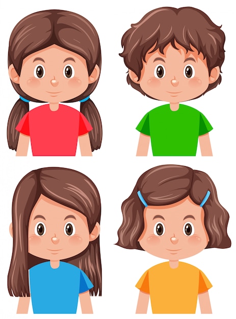 Set der weiblichen Figur des Brunette