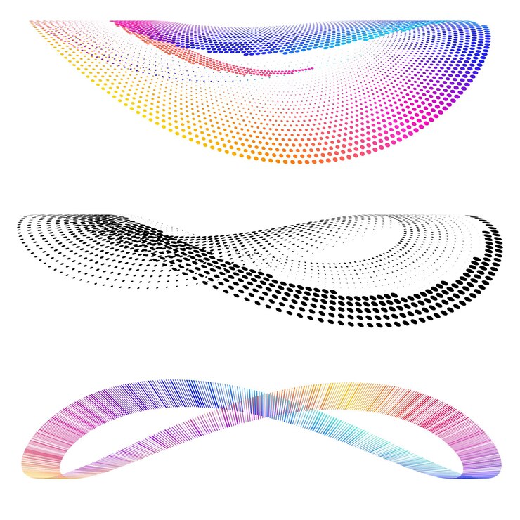 Vektor set design element kreis isolierte fette vektorfarben goldener ring aus abstrakten leuchtenden wellenförmigen streifen vieler glitzernder wirbel erstellt mit blend tool vektor-illustration eps10 für ihre präsentation
