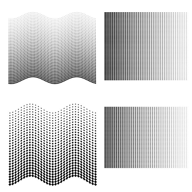 Vektor set-design-elemente-symbol bearbeitbares symbol halbton-punktmuster auf weißem hintergrund vektor-illustration-eps-10-rahmen mit schwarzen abstrakten zufälligen punkten für technologie-big-data