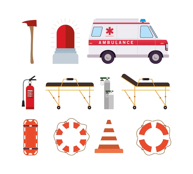 Set-Design für Krankenwagen und Rettungsschwimmer