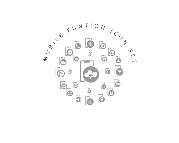 Set-design für mobile funktionssymbole
