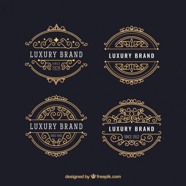 Set elegante Zier Logos