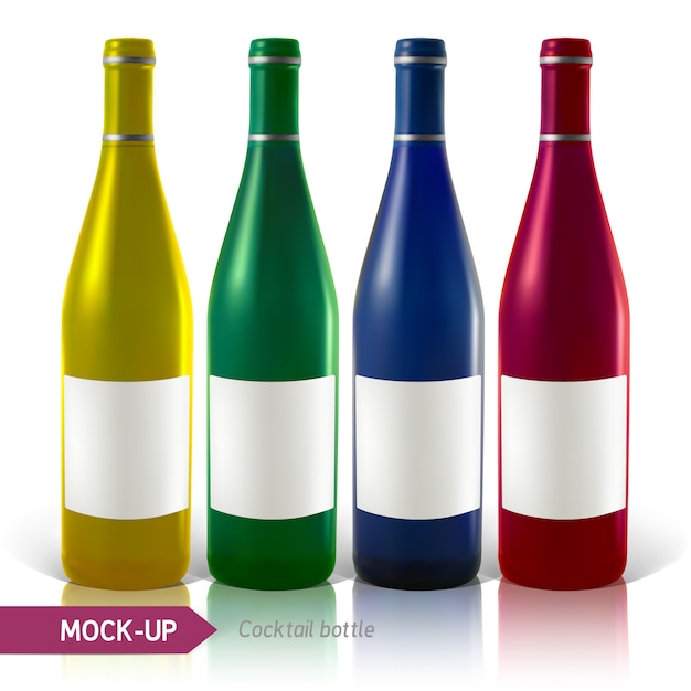 Set Flaschen Wein oder Cocktail