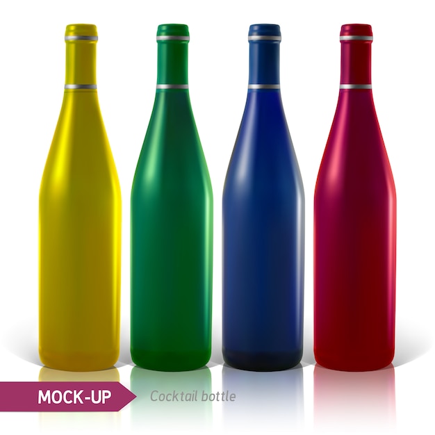 Set Flaschen Wein oder Cocktail