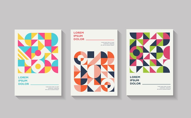 Set geometrische Bezüge Sammlung cooler Vintage-Bezüge