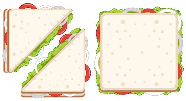 Vektor set gesunde sandwiches