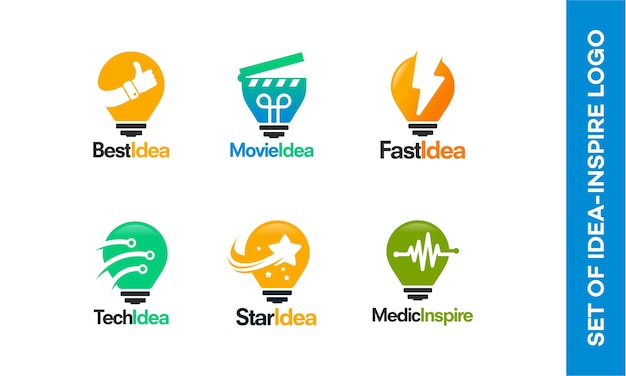 Set glühbirne logos