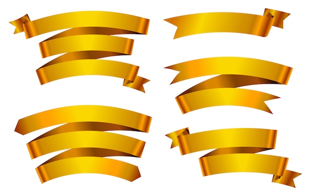 Set goldene Farbbandfahnen