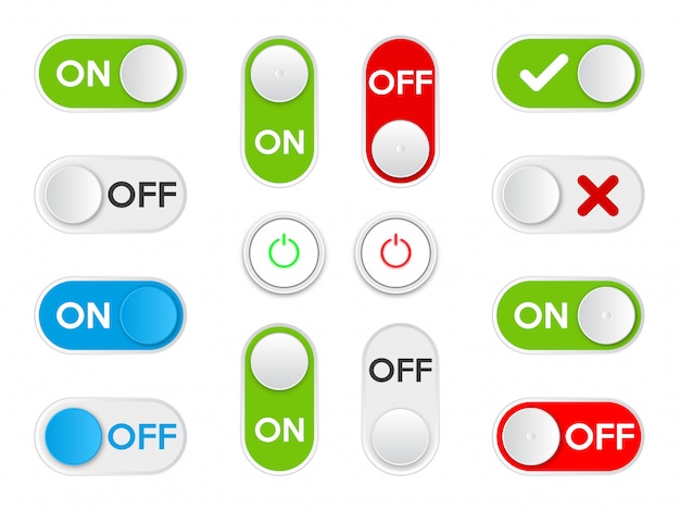 Set icon on und off kippschalter-taste.