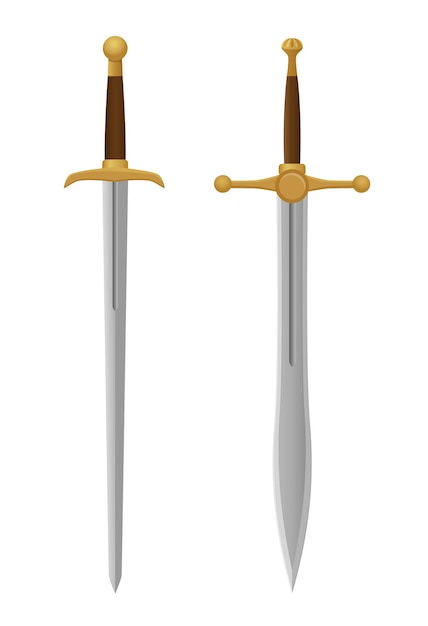Set Illustrationsvektor der mittelalterlichen Schwertklinge-Waffensammlung