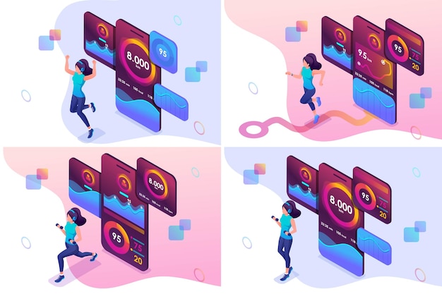 Set isometric gir workout verwendet eine mobile App, um Ihre Workouts zu verfolgen
