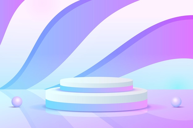 Set lila blau violett 3D-Objekt Zylinder Sockel Podium Display Farbverlauf minimale Szene