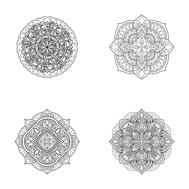 Set mandala-design malvorlagen oder druckdesign