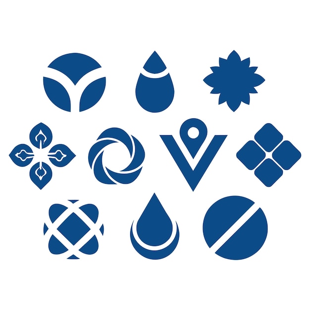 Set mit blauem Geschäftslogo
