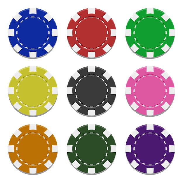 Vektor set mit bunten poker-chips