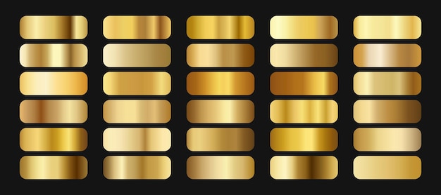 Set mit goldenen Gradienten Metallische Goldgradienten Elegante Goldgradientensammlung