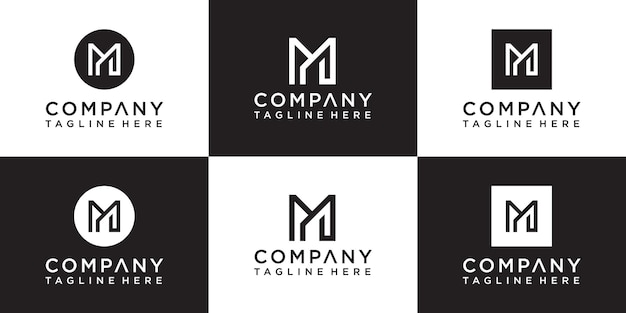 Set mit kreativem monogramm-logo-design