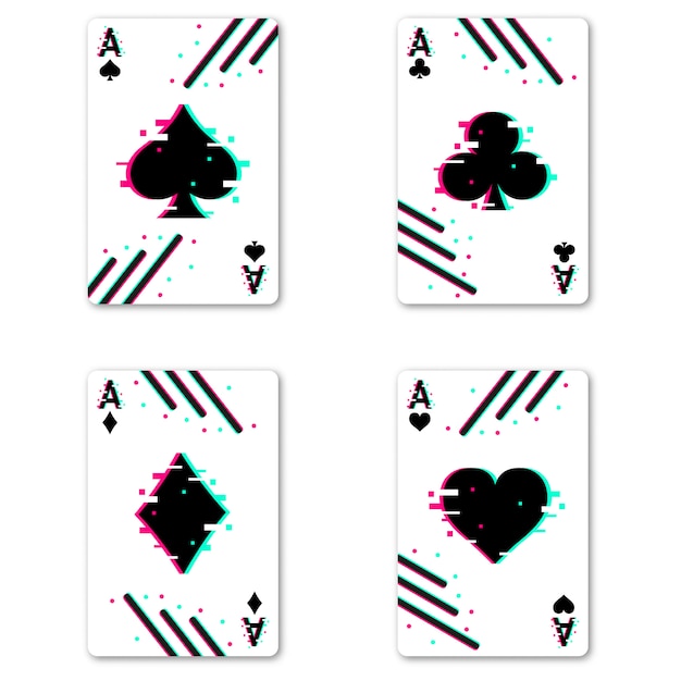 Vektor set mit vier assen kartenspiel