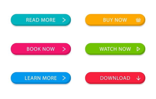 Set moderner Web-Buttons Bunte Buttons Button für Call Action