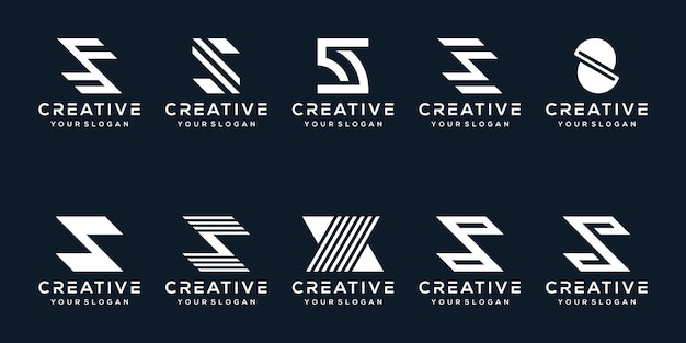 Set monogramm buchstabe s logo design