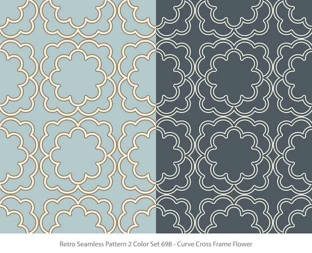 Set nahtlose Muster mit Curve Frame Flower