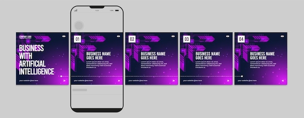Set of Instagram Carousel Post Template Bearbeitbare Instagram Karussell-Posts