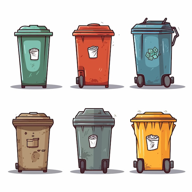 Vektor set_of_waste_container_vector