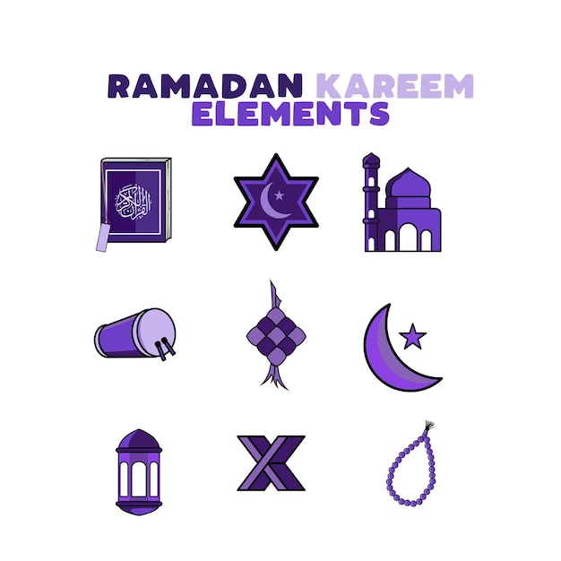 Vektor set ramadan kareem icon vektor set von islamischen ikonen vektorbild