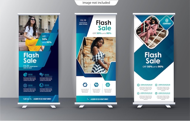 Set Roll-Up-Banner-Vorlage Ständer xbanner
