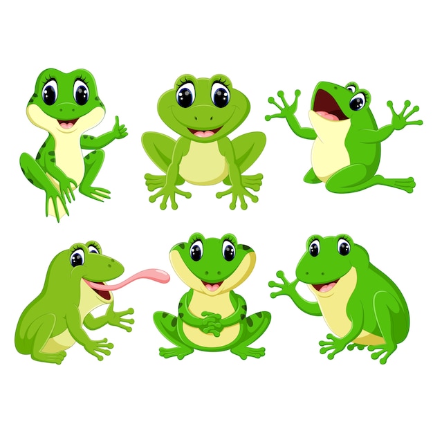 Set-Sammlung Netter Frosch Cartoon