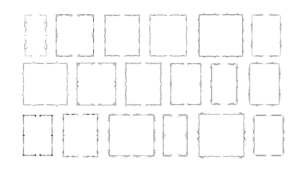 Set Schwarz Einfache Linie Sammlung Verschiedene Doodle Klammern Klammern Elemente Vektor Desi