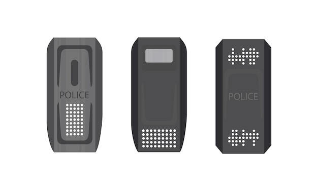 Set Swat-Schild-Vektor-Sicherheitspolizei-Symbol-Illustration Spezielle Teamausrüstung Soldat bewaffnetes Zeichen Verhaftung Rüstung der Spezialeinheit