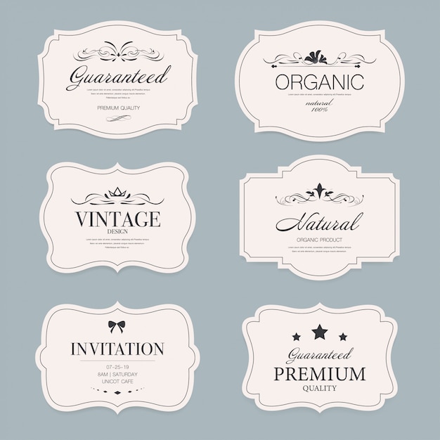 Set Vintage Label Banner Abzeichen.
